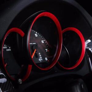 자동차 차량용 호환 대시보드 장식 링 포르쉐 마칸 911 718 파라메라 카이엔 계기판 수정 링 호환 액세서리
