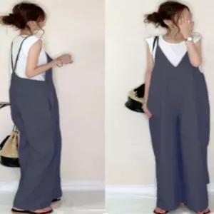 여성 점프수트 루즈핏 오버롤팬츠 박시핏 여성점프수트 끈 와이드 멜빵바지