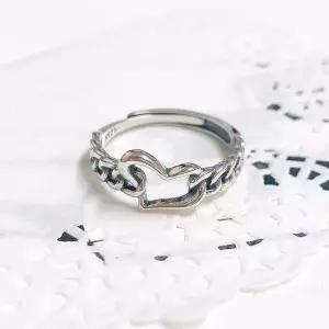 순은반지 체이닝하트 프리사이즈 925실버