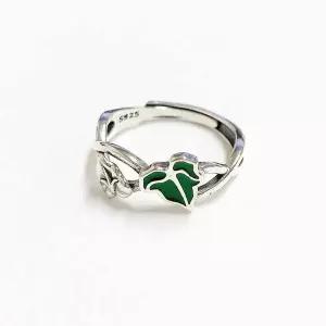 순은반지 초록을담은잎사귀 프리사이즈 925실버링