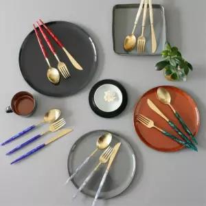 [마이모노샵][마이모노샵] 디저트 브런치 홈카페 무광 컬러 골드 커트러리 티스푼세트 (17306880)