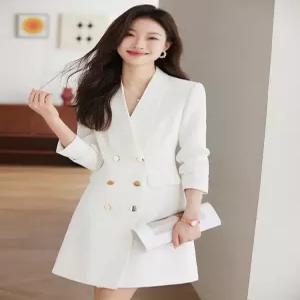 여성원피스 봄가을 정장 하이웨스트 조임 더블 카고 오피스룩 원피스 심쿵직구