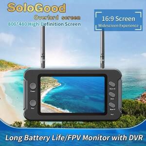 SoloGood 800480 5.8G FPV 모니터 DVR 40CH 4.3 인치 LCD 디스플레이 16:9 NTSC/PAL 자동 검색 비디오 녹화