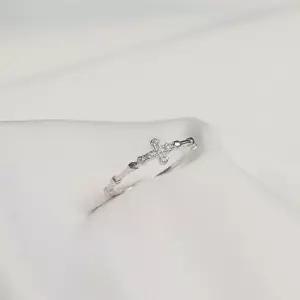 [라일리쥬얼리] Rly 데일리 십자가 큐빅 사이즈 조절 실버 묵주반지