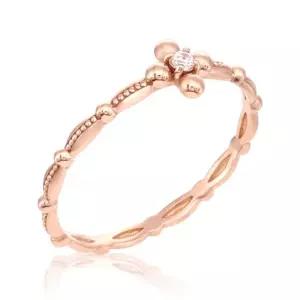 [비앤비골드] 14K 골드볼 큐빅 십자가 종교 묵주 반지 SRS38702