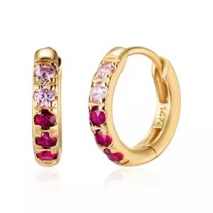 [비앤비골드] 14K 그라벨 듀오 루비 원터치 링 귀걸이 한쌍 SNE41478