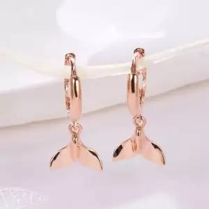 [비앤비골드] 14K 고래꼬리 딸랑이 원터치 귀걸이 한쌍 PNE41637