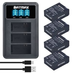 고프로 히어로 3 카메라 배터리 교체 및 LED 듀얼 USB 충전기 1250mAh 4 개