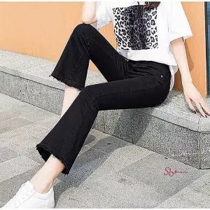 부츠컷데님 흑청 블랙 흰색 진청 청나팔 청바지 코디 여자 슬림핏 블랙진 연청 여성 데님팬츠klm904