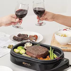 전기그릴 기계 미니 그릴팬 1인용 고기굽는 멀티 불판 가정용 삼겹살 생선 화로 그리들 바베큐 스테이크bcd