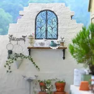 빈티지 인테리어 카페 장식 창문 벽 작은 엔틱 소품 모형 우드 벽꾸미기 촬영 티비 북유럽