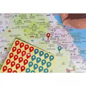 국내여행지도 포스터 국산 전국 학습용 핀스티커 대형 우리나라 나우맵 지리lmn618