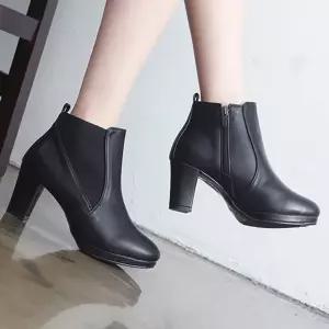 밴딩앵클 국내제작 가보시 밴드 옆지퍼 고리 여성 앵클 통굽힐Y