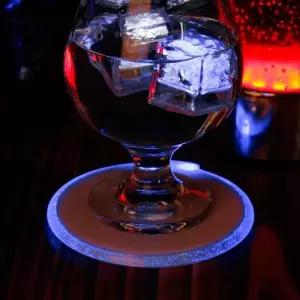 LED 조명 컵받침 자동 홈파티 장식품 10cm 블루 카페 LED컵받침