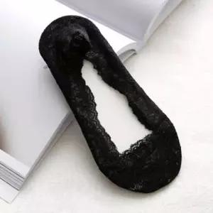 여성 검정 논슬립 레이스 덧신 실리콘 미끄럼방지 구두 플랫 신발용