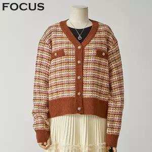 [롯데백화점]포커스 브라운 트위드 가디건 FF2I7KC0166
