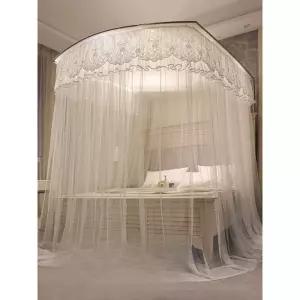 공주 침대 캐노피 모기장 커튼 레이스 침실 케노피 가림막 인테리어 럭셔리