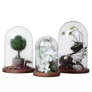 유리돔 투명케이스 쥬얼리 피규어 상자 투명 바닥 보관함