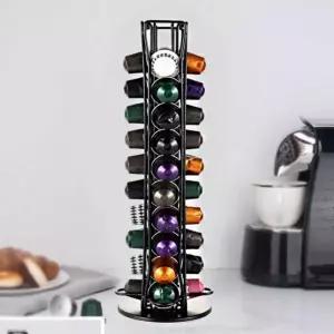 미니 블랙 커피 캡슐 홀더 보관함 거치대 회전형 360도 40구