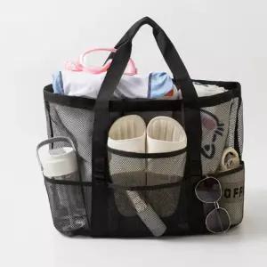 키와이  8포켓 메쉬 휴대용 수영 해변 비치 물놀이 가방