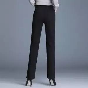 여성 바지 기모 정장 카고 스트레이트팬츠 추동 슬림핏 하이웨스트 스모크 9부 원템3