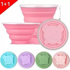 [골드스마일]썬쿡 실리콘 폴딩컵 2개 여행용 접이식컵 캠핑컵