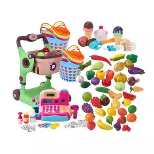 마켓놀이 쇼핑카트 과일 야채모형 계산대 장난감 아기카트 마트놀이