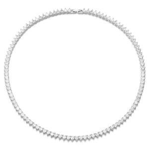 여성용 필 스타일 하트 테니스 목걸이 - 4mm 6mm 18K 화이트 골드 도금 다이아몬드 아이스 아웃 초커 큐빅 지르코니아 16-18인치