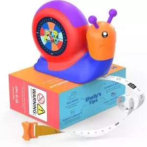 플레이파티 어린이용 8피트 줄자 레벨 각도기 및 지우개가 포함된 STEM 교육 도구 접이식 달팽이 모양 측정