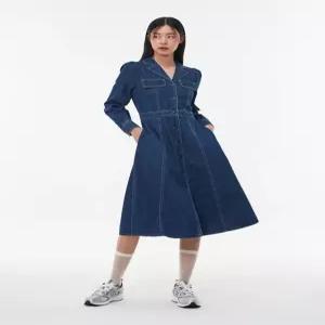 [LAP] 오픈카라 포켓 라인 롱 데님 원피스 AQ1DO261