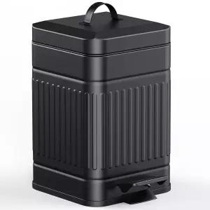 뚜껑이 있는 작은 쓰레기통 - 5L/1.3갤런 스테인리스 스틸 야외 개똥 농장 집 레트로 금속 (화장실 침실