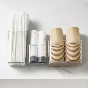 벽걸이형 수납함 욕실 침실 화장품 함 일회용 티슈 컵 빨대 정리