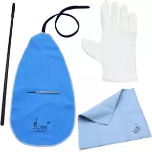 청소용 천 플라스틱 스틱 드라이버 장갑이 포함된 모윈드 플루트 청소 키트 5종 세트