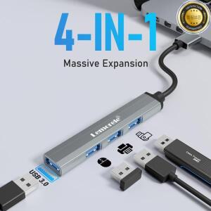 Lemorele 120cm 4 포트 USB 허브 OTG A 3.0 어댑터 멀티 분배기 Xiaomi Lenovo Macbook Pro 용 노트북 액세