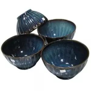 식기 코하스쉘 블루 우동기 접시 그릇 대접 라면 4개