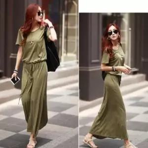 [옷은날개] 원피스 라운드넥 핏 바디라인 허리끈 살려주는 롱원피