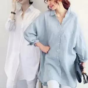 [옷은날개] 스타일 레이스나시 뒷라인 롱 맨투맨티셔츠 셔츠