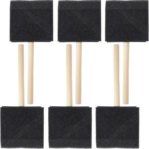 6개의 폼 페인트 브러시 3인치 스펀지 브러시로 바니시 염색 DIY 공예 프로젝트 마감 작업을 수행합니다