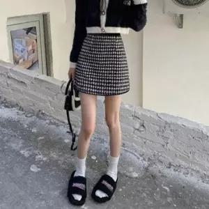 [의류] 여성 하운드투스 체크패턴 미니스커트 밴딩 숏스커트