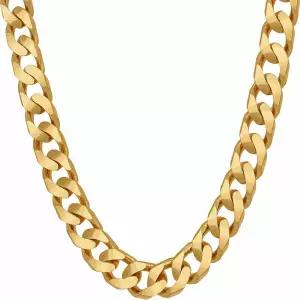11386267 남자 목걸이 가벼운 캐주얼 패션 평생 보석 8mm 쿠바 커브 링크 체인 여성 및 남성용 24k 골드 도