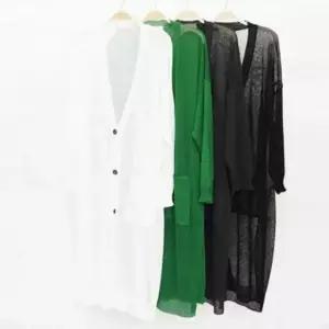 빅사이즈여성가디건 그물 여름 롱 니트 가디건