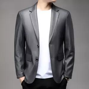 엘럽 캐주얼 남성 정장 재킷 리얼 양가죽 얇은 가죽코트 박템1
