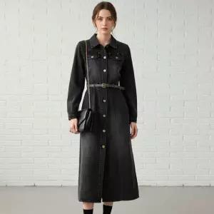 제이미 벨티드 데님 롱원피스_RF1OP001