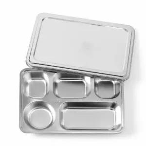 뚜껑형 스테인리스 식판 어린이집 학교 5구 풀세트 급식