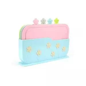 케이스포함 가정용 플라워4색도마세트 파스텔도마