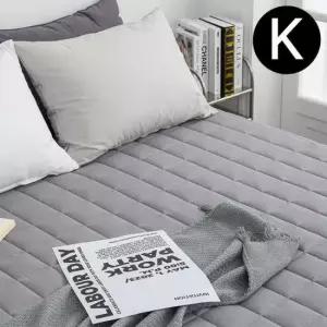 침대매트 샤이니 40수 순면 누빔 매트리스커버 킹K 그레이