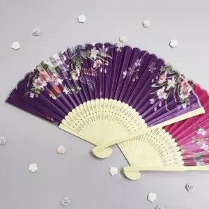 예쁜부채 실크 접이식 꽃부채