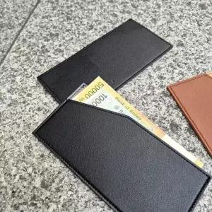 심플 PU가죽 슬림 얇은 지폐 카드 장지갑 파우치