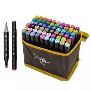 [문구/오피스] 미술용 패브릭 드로잉 마카펜 60색 트윈형 디자인 브러시 마커