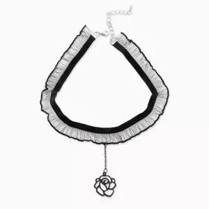 장미 레이스 초커 목걸이